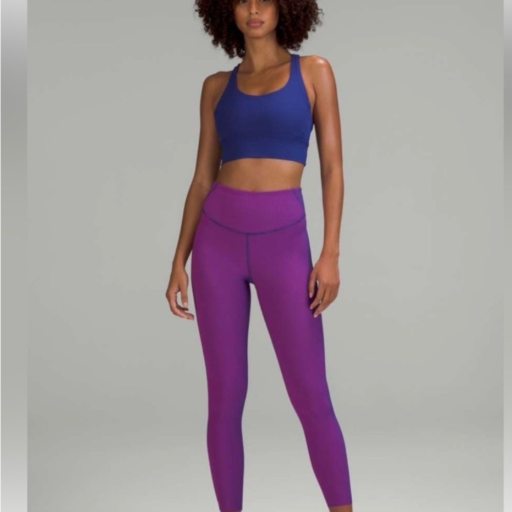 lululemon athletica Base Pace HR tight 25” two toned Ribbed Purple Leggings